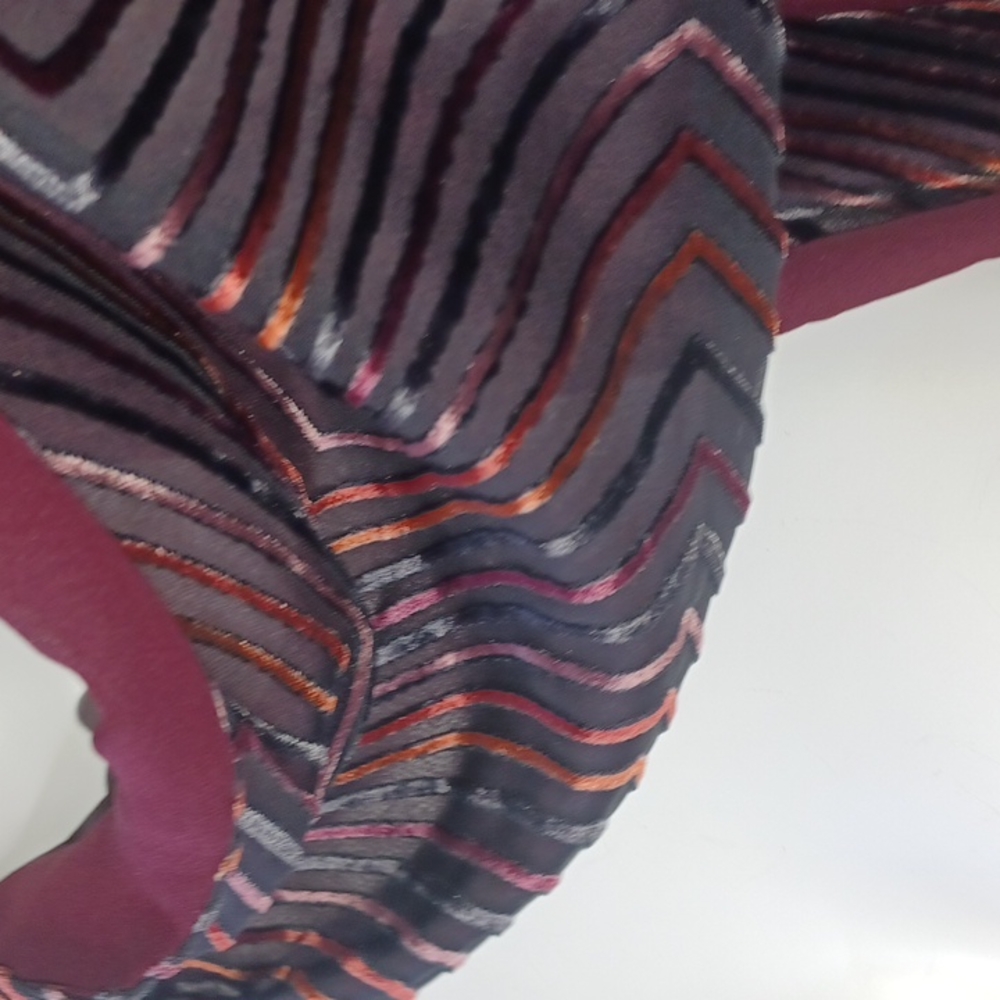 Silk burnout scarf with beads on ends